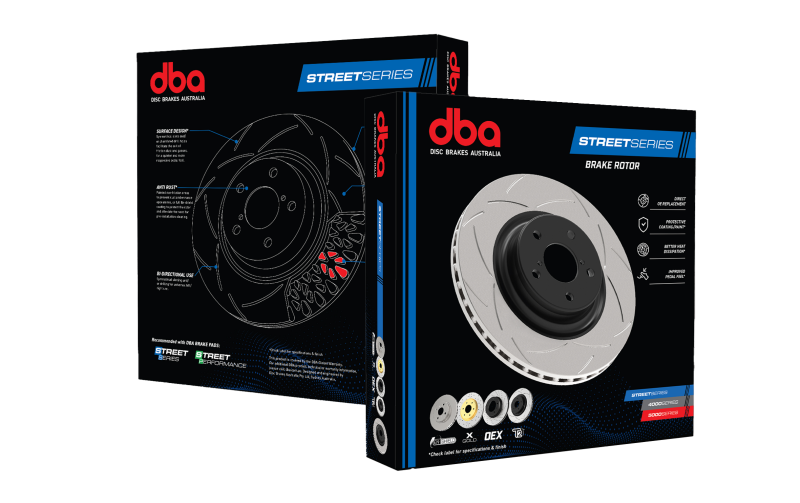 DBA Rear Street Series Drilled & Slotted Rotor w/Gold Hat (Normal Susp / A/T)