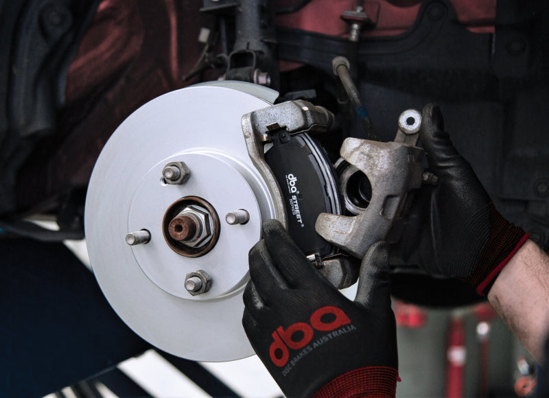 DBA Rear Street Series Drilled & Slotted Rotor w/Gold Hat (Normal Susp / A/T)