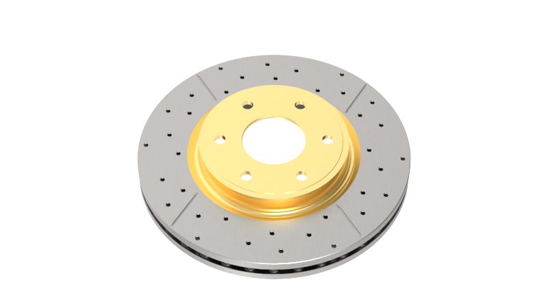 DBA Rear Street Series Drilled & Slotted Rotor w/Gold Hat (Normal Susp / A/T)
