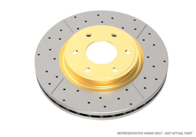 DBA Rear Street Series Drilled & Slotted Rotor w/Gold Hat (Normal Susp / A/T)