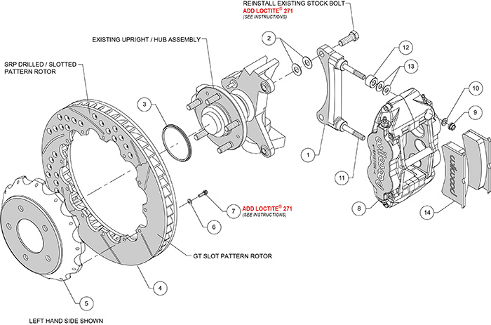 Wilwood Narrow Superlite 6R Front Hat Kit 14.00in 93-96 Mazda RX7